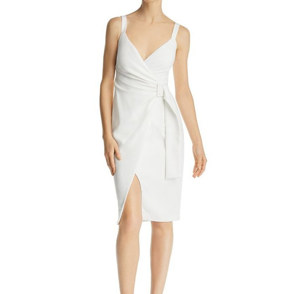 Black Halo Lucille Faux Wrap Dress